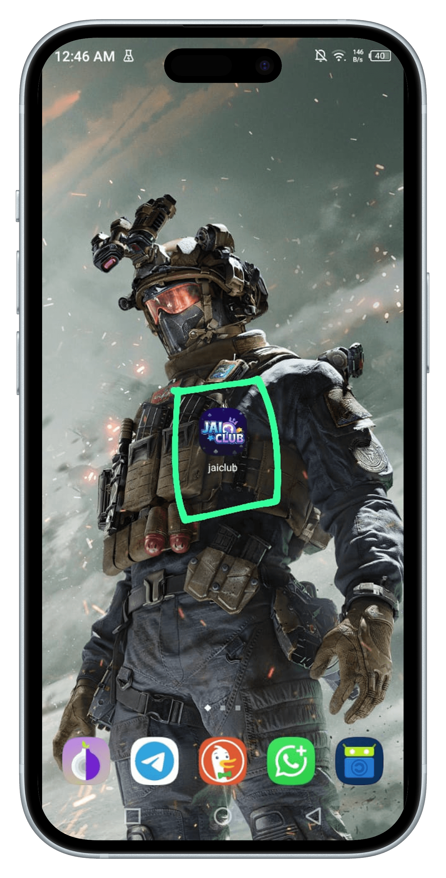 Jai Club Game on iPhone homescreen after Quick Installation PWA